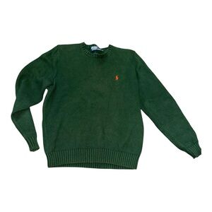 Polo Ralph Lauren Forest Green Cotton Crewneck Sweater M Classic Preppy Heritage